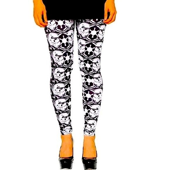 Her Universe Star Wars Galactic Empire Black & White Leggings Size Medium - Picture 1 of 5